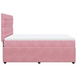 vidaXL Sommier à lattes de lit avec matelas Rose 160x200 cm Velours