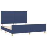 vidaXL Cadre de lit avec tête de lit Bleu 180 x 200 cm Tissu