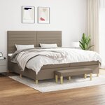 vidaXL Sommier à lattes de lit avec matelas Taupe 200x200 cm Tissu