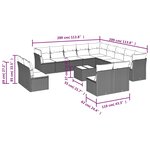 vidaXL Salon de jardin avec coussins 14 Pièces beige résine tressée
