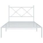 vidaXL Cadre de lit métal avec tête de lit blanc 107x203 cm