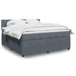 vidaXL Sommier à lattes de lit et matelas Gris foncé 180x200cm Velours