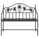 vidaXL Banc en métal vintage Noir Acier peint en poudre Standard Durable