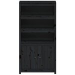 vidaXL Buffet haut Noir 80x35x154 cm Bois massif de pin