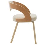 vidaXL Chaises à manger lot de 4 crème bois courbé et similicuir