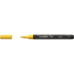 Marqueur pointe fine FREE acrylic T100 jaune STABILO