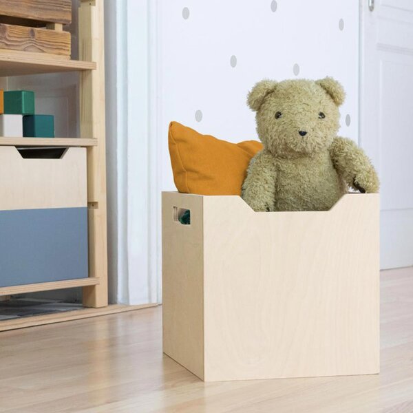 Boîte de rangement bois modèle 4 - poignées - Bois vernis - 33 x 33 x 37 cm