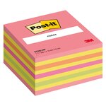 Bloc cube 450 feuilles 76 x 76 mm Néon rose, jaune,orange, vert POST-IT