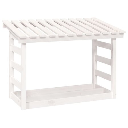 vidaXL Support pour bois de chauffage Blanc 108x64 5x78 cm Bois de pin