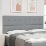 Tête de lit vidaXL Bouton capitonné Gris clair 200 cm Tissu