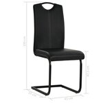vidaXL Chaises à manger cantilever lot de 4 noir similicuir