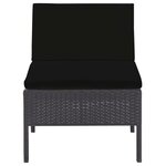 vidaXL Salon de jardin 5 Pièces avec coussins résine tressée noir