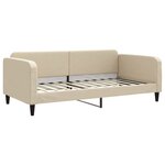 vidaXL Lit de jour avec lit gigogne crème 100x200 cm tissu