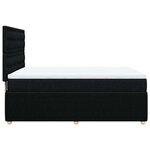 vidaXL Sommier à lattes de lit avec matelas Noir 140x200 cm Tissu