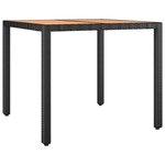 vidaXL Ensemble de bistro de jardin 5 Pièces coussins noir poly rotin
