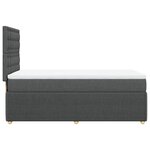 vidaXL Sommier à lattes de lit avec matelas Gris foncé 90x200 cm Tissu