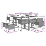 vidaXL Ensemble à manger de jardin et coussins 11 Pièces marron rotin