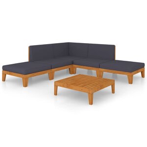 vidaXL Salon de jardin 7 Pièces avec coussins Bois d'acacia solide