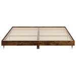 vidaXL Cadre de lit chêne fumé 200x200 cm bois d'ingénierie