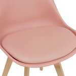 Lot de 4 chaises de salle à manger similicuir hêtre rose 03_0006766