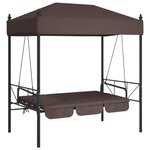 vidaXL Balancelle de jardin avec auvent marron café acier