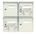 Pack de 4 boîtes aux lettres 1 porte - 2x "Globe-trotter" - 2x "Blanc ivoire"