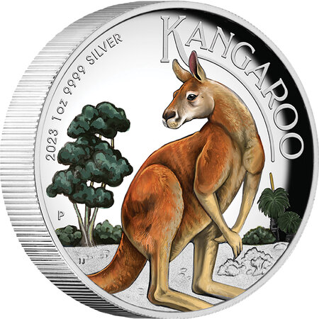 Pièce de monnaie en Argent 1 Dollar g 31.1 (1 oz) Millésime 2023 AUSTRALIAN KANGAROO