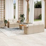 vidaXL Salon de jardin avec coussins 6 Pièces beige résine tressée