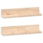 vidaXL Étagères murales 2 Pièces 50x11x9 cm Bois de pin massif