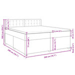 vidaXL Sommier à lattes de lit avec matelas Gris foncé 200x200cm Tissu