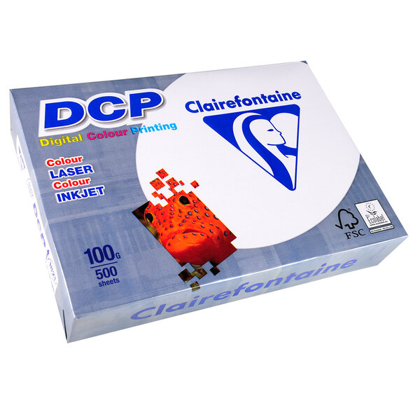 Ramette 500 Feuilles Papier DCP 100g A4 210x297 mm Certifié FSC Blanc CLAIREFONTAINE