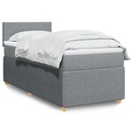 vidaXL Sommier à lattes de lit avec matelas Gris clair 100x200cm Tissu