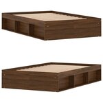 vidaXL Cadre de lit chêne marron 120x190 cm petit double
