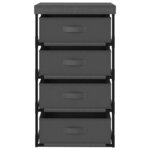 vidaXL Étagère de rangement avec 4 paniers en tissu Acier Gris