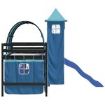 vidaXL Lit mezzanine enfants avec tour sans matelas bleu 80x200 cm