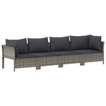 vidaXL Salon de jardin 10 Pièces avec coussins Gris Résine tressée