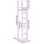 vidaXL Armoire de rangement mince chêne sonoma 30x42 5x225 cm