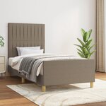 vidaXL Cadre de lit avec tête de lit Taupe 90x200 cm Tissu