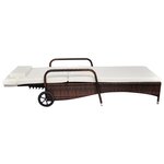 vidaXL Chaise longue avec coussin et roues Résine tressée Marron