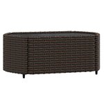 vidaXL Salon de jardin 4 Pièces avec coussins Marron Résine tressée