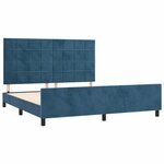 vidaXL Cadre de lit avec tête de lit Bleu foncé 180x200 cm Velours