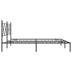 vidaXL Cadre de lit métal avec tête de lit noir 180x200 cm