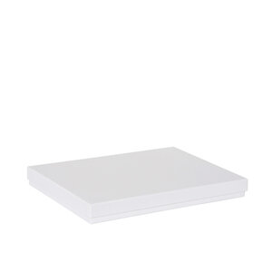 Boîte plate luxe blanc mat couvercle cloche A4
