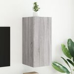 vidaXL Meuble TV mural avec lumières LED sonoma gris 30 5x35x70 cm