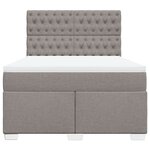 vidaXL Sommier à lattes de lit avec matelas Taupe 140x190 cm Tissu