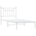 vidaXL Cadre de lit métal avec tête de lit blanc 90x190 cm