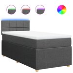 vidaXL Sommier à lattes de lit et matelas Gris foncé 90x190 cm Tissu