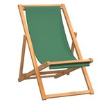 vidaXL Chaise de plage pliable Bois de teck solide Vert