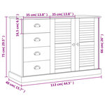 vidaXL Buffet avec tiroirs VIGO 113x40x75 cm bois massif de pin