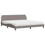 vidaXL Lit avec matelas taupe 200x200 cm tissu